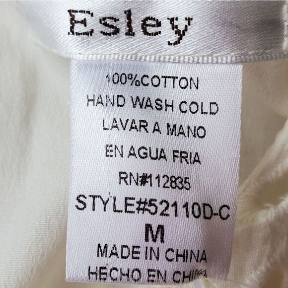 🔹️Esley Green & Cream Colorblock Eyelet Dress Medium - Picture 10 of 10